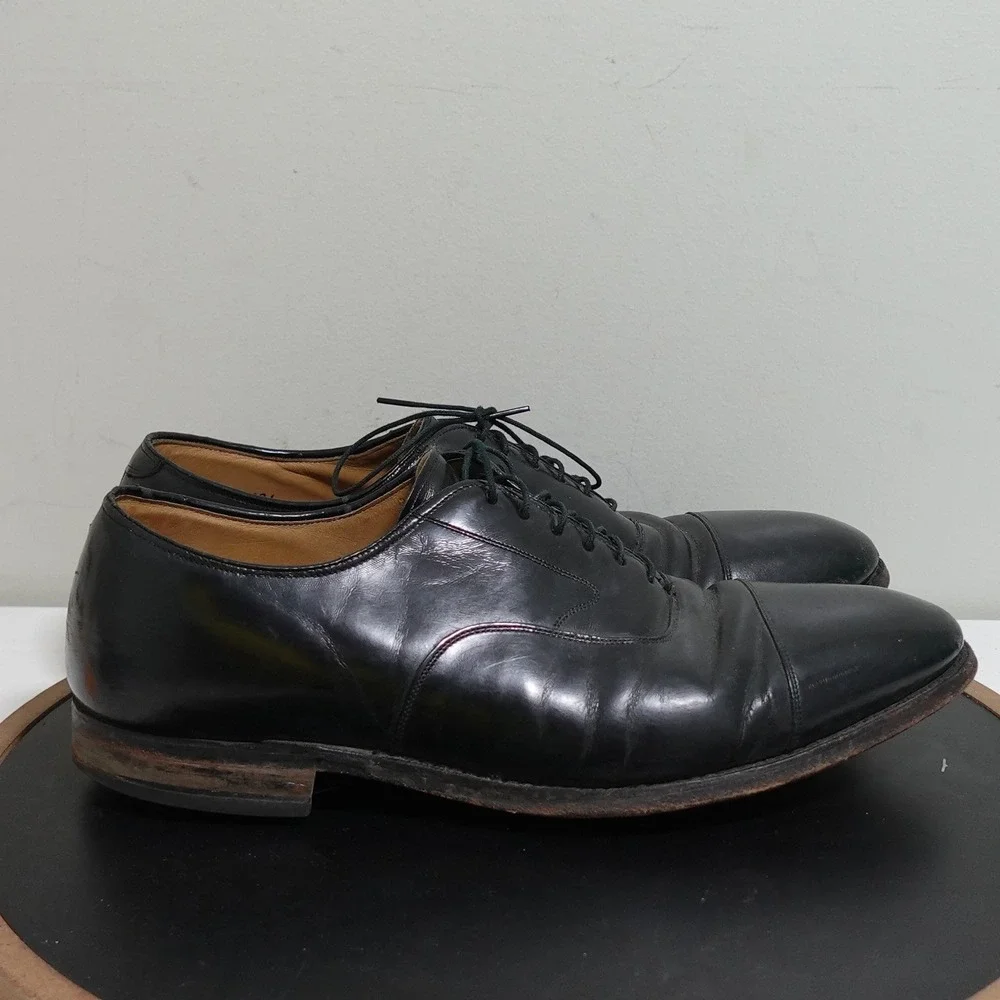 Johnston and Murphy Optima Cap Toe Oxford‎ Men 11 Black Leather Dress Shoes